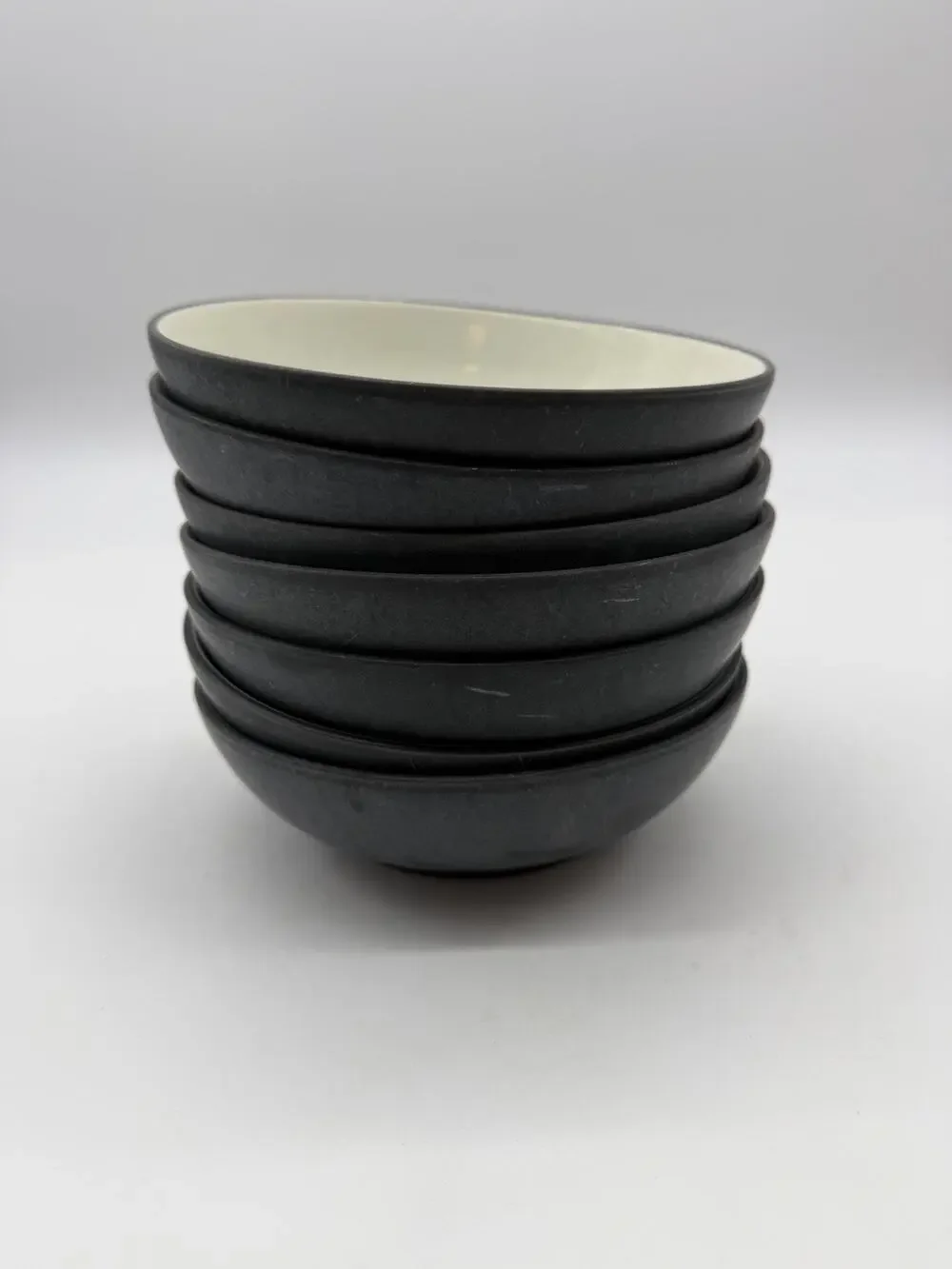 Set of 7 Noritake Colorwave Graphite Stoneware Soup Cereal Bowls 8” Gray